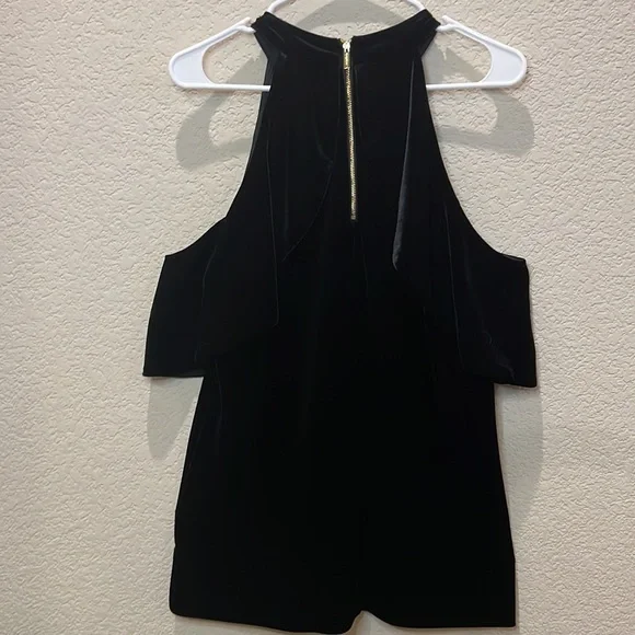 CALVIN KLEIN WOMEN’S BLACK VELVET BLOUSE L - Picture 9 of 12